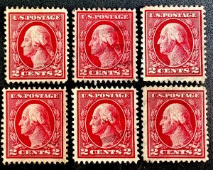 US #406 USED lot of 6 VF+