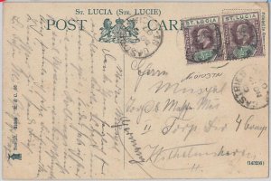 51972 -  ST LUCIA  - POSTAL HISTORY -  POSTCARD to GERMANY1907