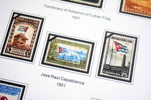 COLOR PRINTED CUBA AIRMAIL 1927-1980 STAMP ALBUM PAGES (56 illustrated pages)