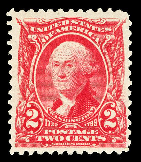 Scott 301 1903 2c Carmine Washington Regular Issue Mint F-VF OG NH Cat $37.50