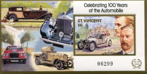 Saint Vincent 1987 ROLLS CENTENARY s/s Gold Ovpt. Numbered Perforated Mint (NH)