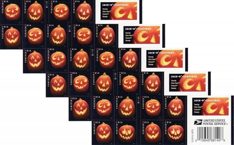 Jack-O'-Lanterns  Halloween Forever Postage 5 books total 100stamps