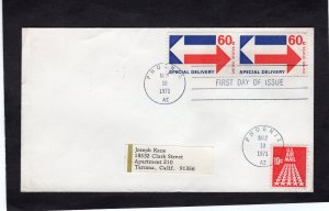 E23 Special Delivery, pair FDC no cachet addressed