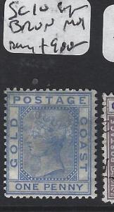 GOLD COAST (PP1804B) QV   1D  SG 12  SIGN BRUN   SCARCE STAMP   MOG