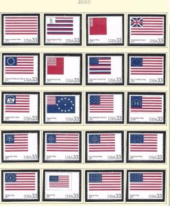 US Scott # 3403 a-t Stars & Strips 2000 Set of Singles Mint NH