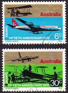 Australia #491-2 used Qantas