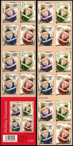 US Sc 3886b MNH COMPLETE BKLT - 2004 37¢ - Christmas Ornaments - 20 Stamps