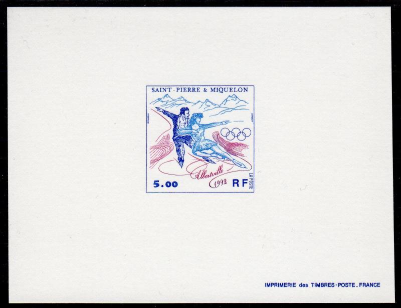 St.Pierre & Miquelon 1992 Sc#577  Albertville Olympics Deluxe Souvenir Sheet MNH