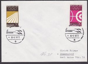 GERMANY 1972 Olympic Games cover special pmk SHOOTING......................A3308