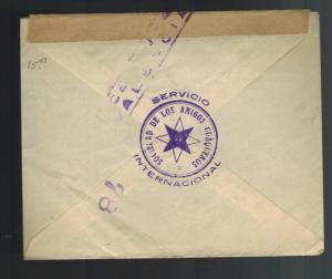 1938 Murcia Spain Civil War Censored AFSC  Cover to USA 