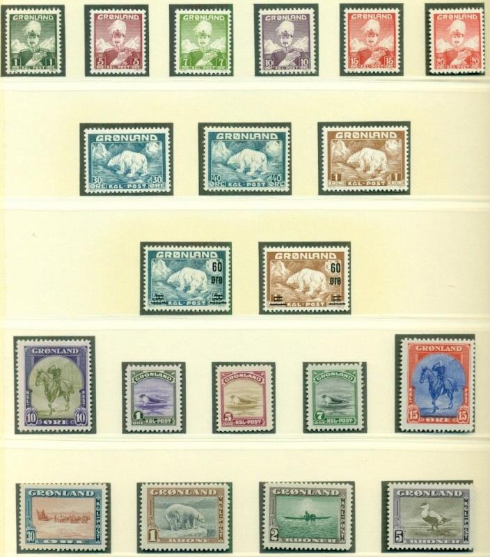 GREENLAND COLLECTION 1937-1997 Lindner Hingeless albums, Mint NH, Scott $7,739