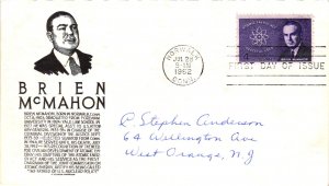 #1200 Brien McMahon – Anderson Cachet Addressed to Anderson SCand