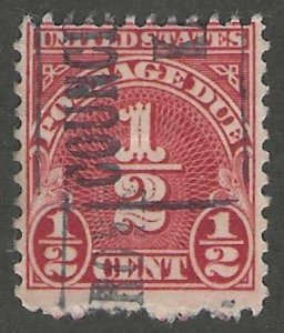 USA, Stamp, Scott#j79, Used, Hinged, Postage Due, 1/2 cent, Red