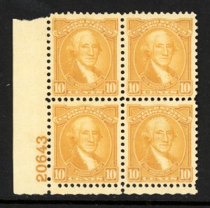 SCOTT 715 1932 10 CENT WASHINGTON BICENTENNIAL ISSUE PB OF 4 MNH OG VF CAT $110!