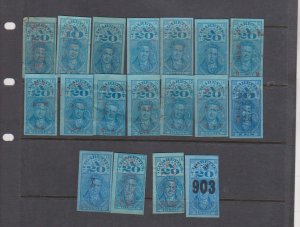 TA157-288 Tobacco Cigarettes 1932-47 US Tax Revenue Stamp Class A Series102-117