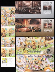 AUSTRALIA 2001 Stampshow Parliament, Wild Babies M/Sheets & booklet. MNH **.