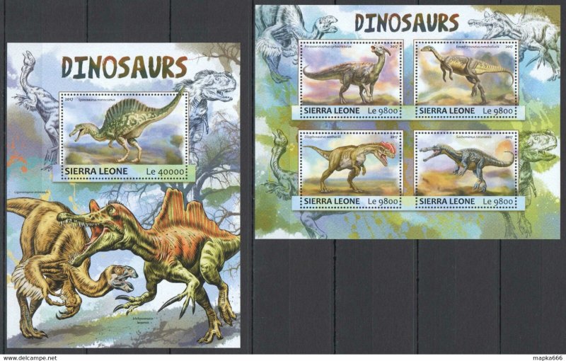 2017 Sierra Leone Dinosaurs Prehistoric Animals #8255-8+Bl1180 ** Fd0051