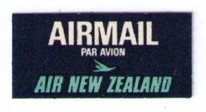 AIR NEW ZEALAND RARE VINTAGE 1966 AIRMAIL LABEL CAT #NZL-B-8 AIR MAIL CINDERELLA