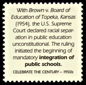 US 3187f MNH VF 33 Cent  Desegregating Public Schools   the Century 1950s