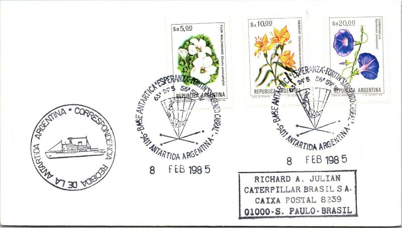 ARGENTINA ARCTIC ANTARCTIC POLAR CANCEL / CACHET #123