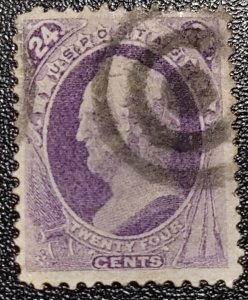 Scott Stamp# 153-Used 1870-71 24¢ General Scott. Sound, Rich Color. SCV $225.00