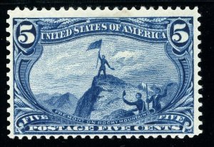 USAstamps Unused FVF US 1898 Trans-Mississippi Fremont Scott 288 OG MLH SCV $100