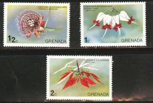 GRENADA Scott 612-614 MNH**  short flower set 1975