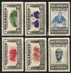 Nicaragua Sc #695-700 Mint Hinged