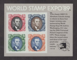 Scott 2433 - World Stamp Expo 89. Souvenir Sheet Of 4  MNH. OG.    #02 2433