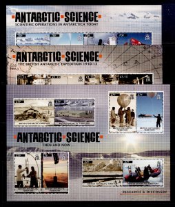 BRITISH ANTARCTIC TERRITORY QEII SG MS567-569, 2011 Science MS, NH MINT. Cat £42