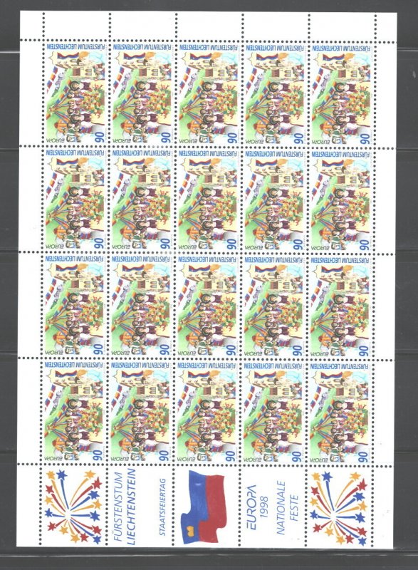 LIECHTENSTEIN 1995 EUROPE CEPT#1043-1044,MNH;1SET $1.10