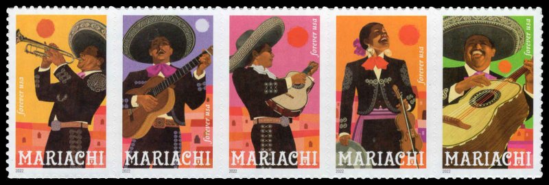 USA 5707b,5703-5707 Mint (NH) Mariachi Strip of 5 Forever Stamps (read descrip)