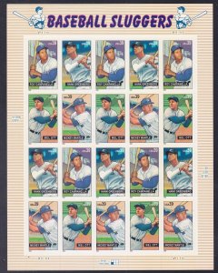 US 4083a (4080-83) MNH 2006 BASEBALL SLUGGERS Full Pane of 20 Very Fine