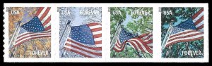 PCBstamps  US #4770/4773a Coil Strip $1.84(4x{46c})Flag/Season, MNH, (40)