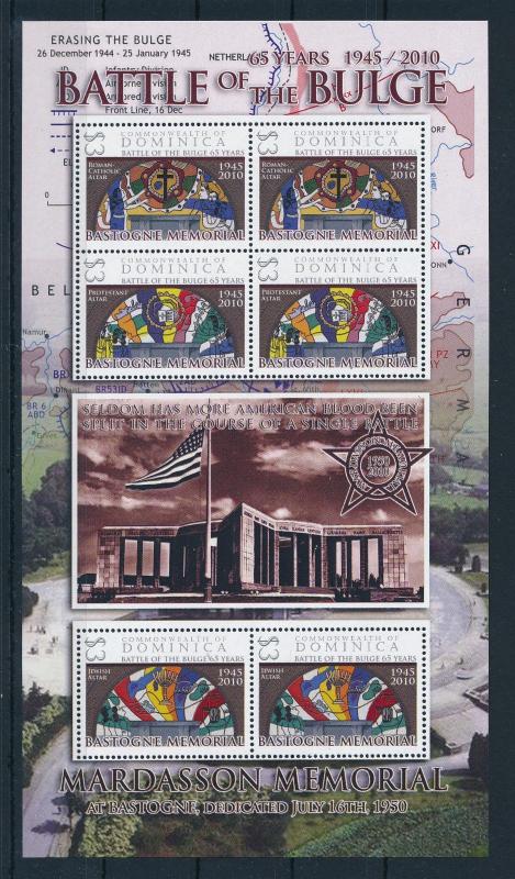 [81175] Dominica 2009 World War II Ardennes offensive Altar Jewish Catholic MNH