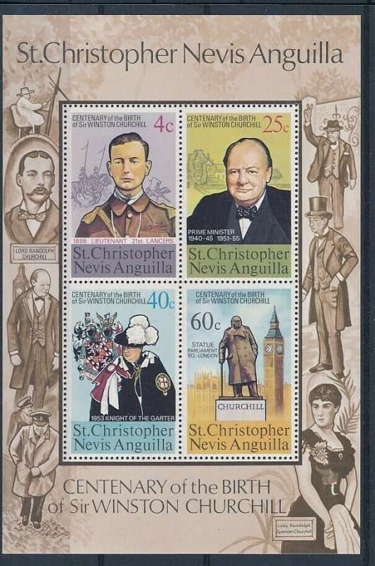 D202550 Sir Winston Churchill S/S MNH St.Christopher Nevis Anguilla