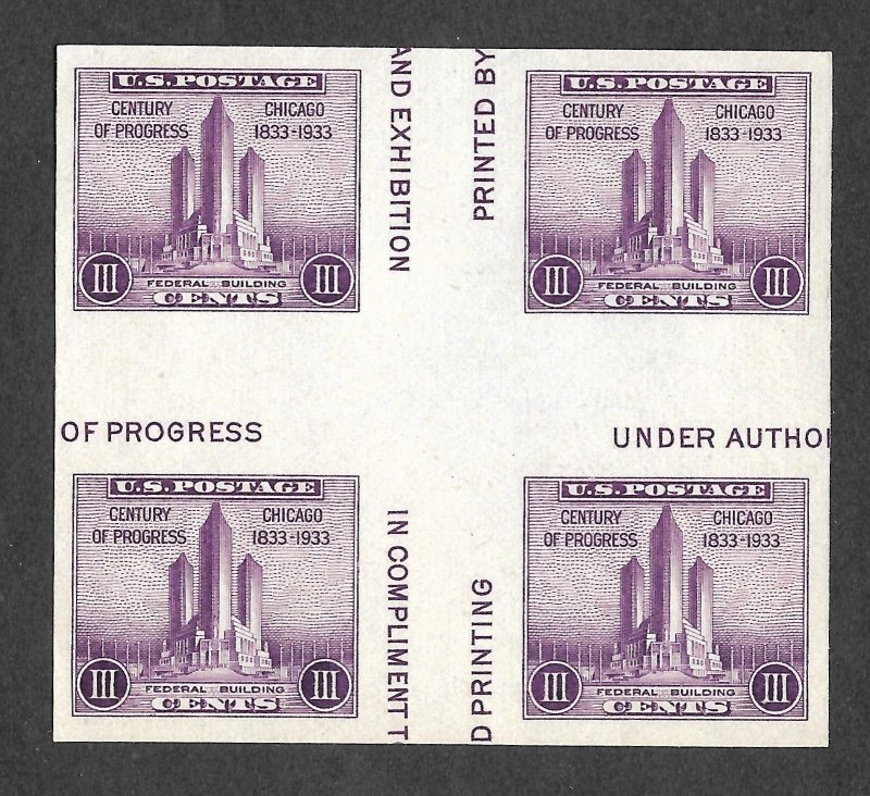 Doyle's_Stamps: Scott #767** NGAI  XF 1935 Cross Gutter Block
