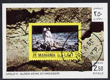 Manama 1970 Space Flight imperf m/sheet showing Apollo 11...