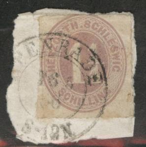 Schleswig-Holstein Michel 14 on piece  1865 not scott listed