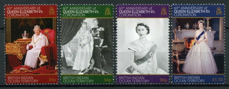 BIOT Royalty Stamps 2013 MNH Queen Elizabeth II Coronation 60th Anniv 4v Set 