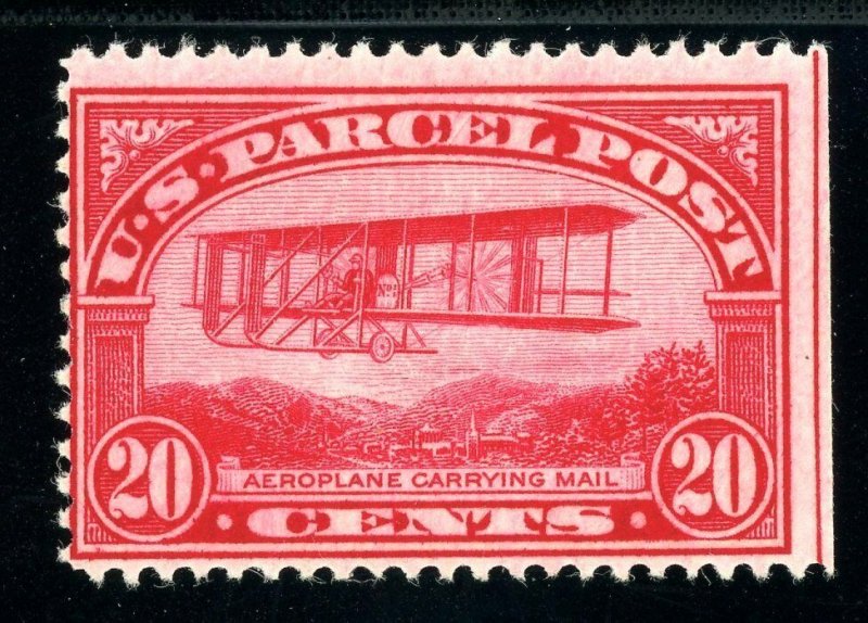 USAstamps Unused FVF US 1912 Parcel Post Mail Plane Scott Q8 OG MHR