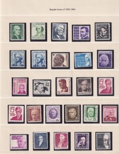 US 1960's regular issues and coils, all VF+/NH, extended set (#1278-1295...