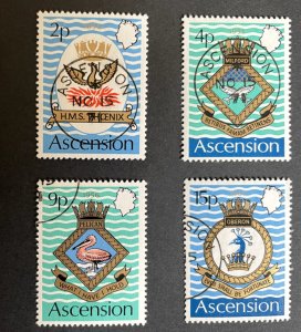 Ascension: 1973, Royal Naval Crests, (series 3 Fine Used set. 