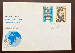 D)1976, RHODESIA, FIRST DAY COVER, ISSUE I CENTENARY OF THE INVENTION OF THE TE