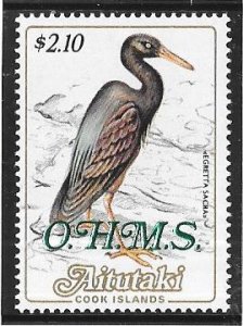 Aitutaki  #O39 $2.10  Birds (MNH) CV $7.50