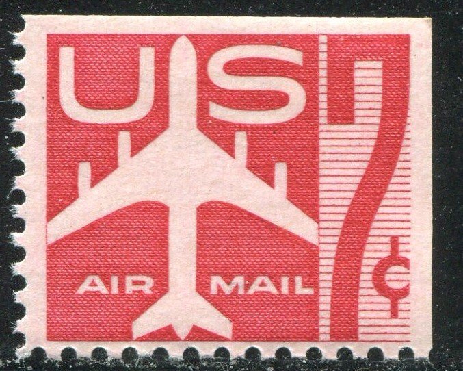 C60a 7c Jet Airmail Mint NH OG Single from Booklet Pane