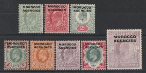 MOROCCO AGENCIES 1907 KEVII set ½d - 2/6