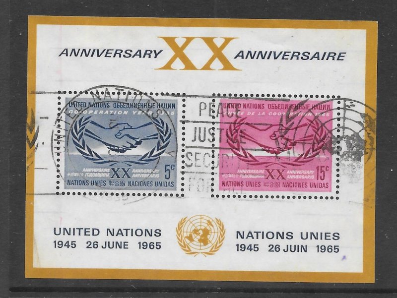 United Nations New York Used Lot of 31 different stamps & 3 Souvenir Sheets