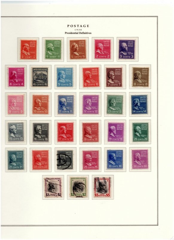 US Stamp Collection in Albums Most Mint 1935-1979 in 2 Scott Hingeless Platinum