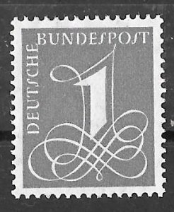 Germany #737 1pf Numeral (1955) Stamp Mint OG NH EGRADED XF 92 XXF
